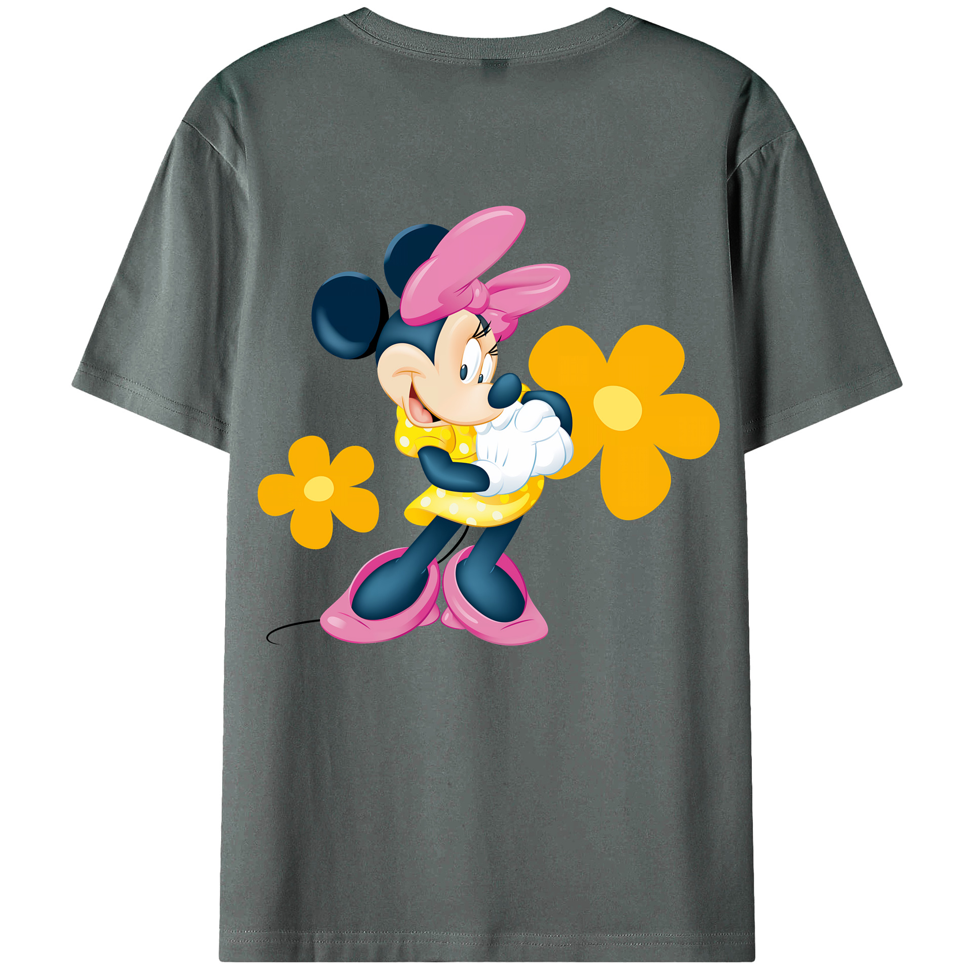 （画像用） ミッキーマウス Mickey Mouse 綿100％ メンズ半袖Tシャツ（バックプリント） 通気性